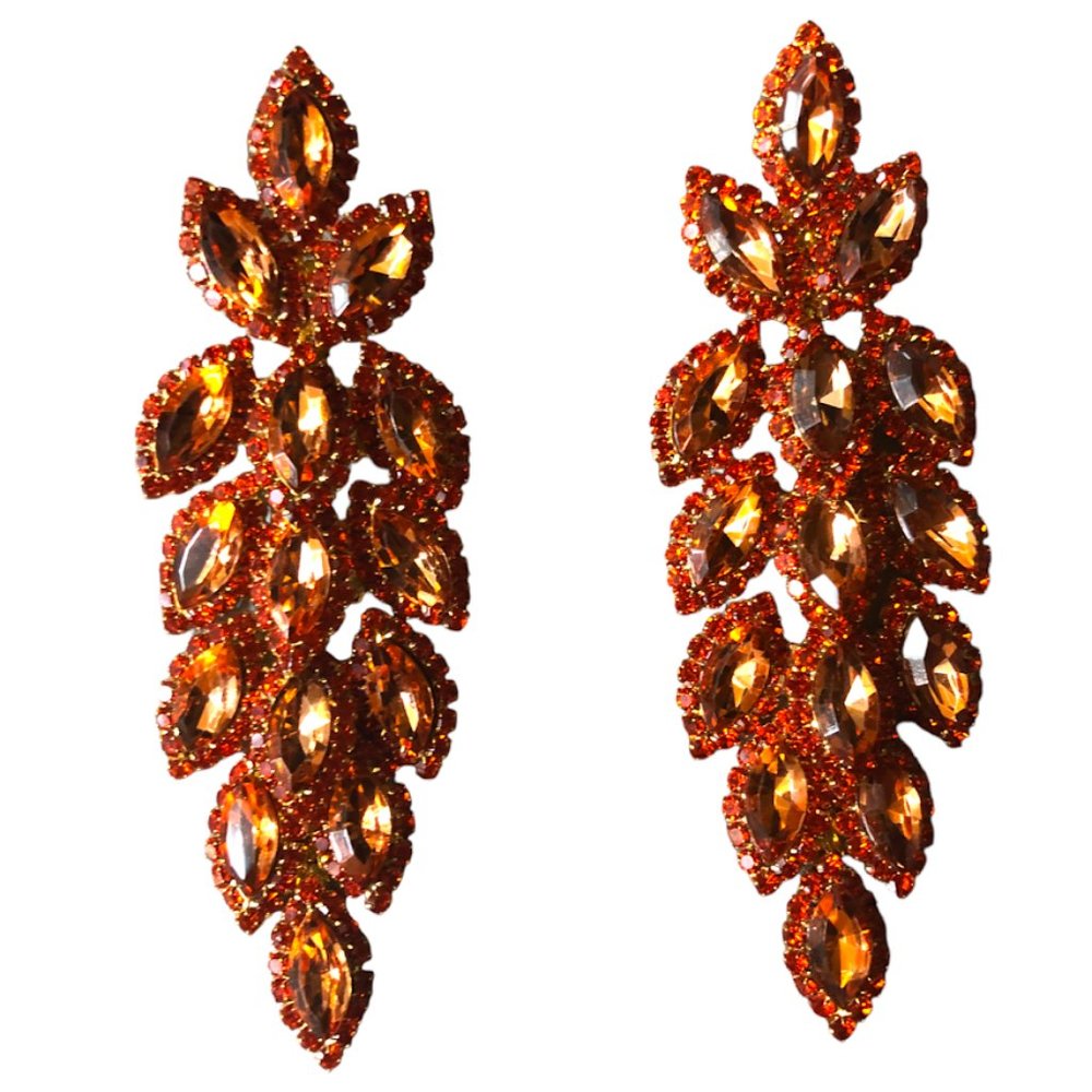 Leaf Shape Swarovski Crystal Earrings